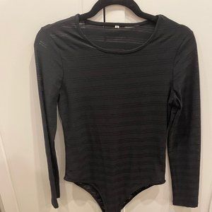 Black Sheer Long Sleeve Bodysuit
